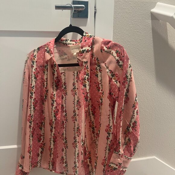Sezane Annie Shirt English Flowers - Size 2 - Picture 3 of 6